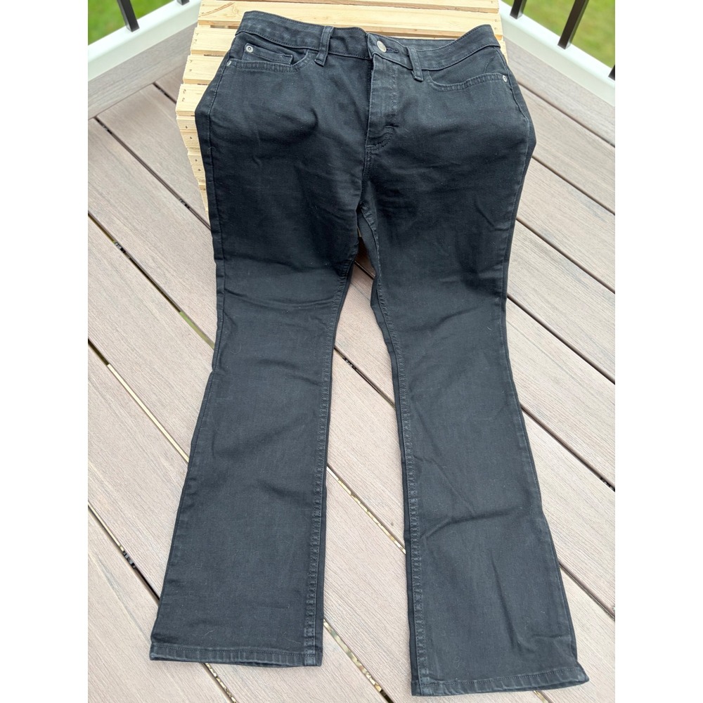 Lee Womens Regular Fit Bootcut Jeans Black Mid Rise Petite 6P